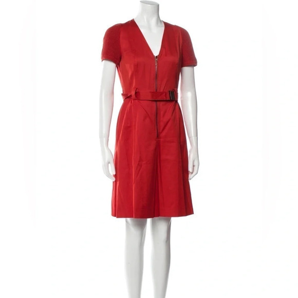 Akris Punto A Line Red Dress Size 8 - Picture 1 of 10